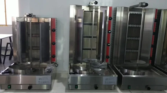 Equipamento de cozinha comercial grelha vertical a gás shawarma girando doner kebab giroscópio máquina grill (rg